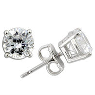 4 TCW Round Cubic Zirconia Stud Earrings in Sterling Silver