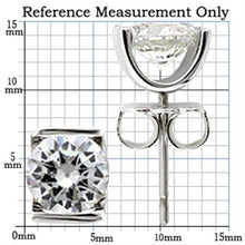 1.43 Ct.  Round Cubic Zirconia Stud Earrings in Rhodium over Sterling Silver