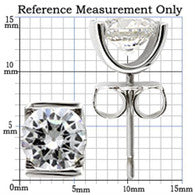 1.43 Ct.  Round Cubic Zirconia Stud Earrings in Rhodium over Sterling Silver