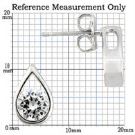 2.8 TCW Round Cubic Zirconia Teardrop Stud Earrings in Sterling Silver