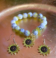 Harmony Sunflower Earring and Bracelet Set