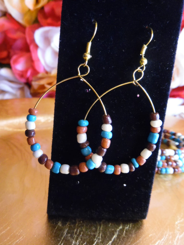 Unicorn Autumn Handcrafted Seed Bed Bracelet and Earring Set