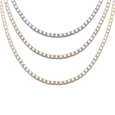 13.50CT Round Cubic Zirconia Necklace .925 Sterling Silver