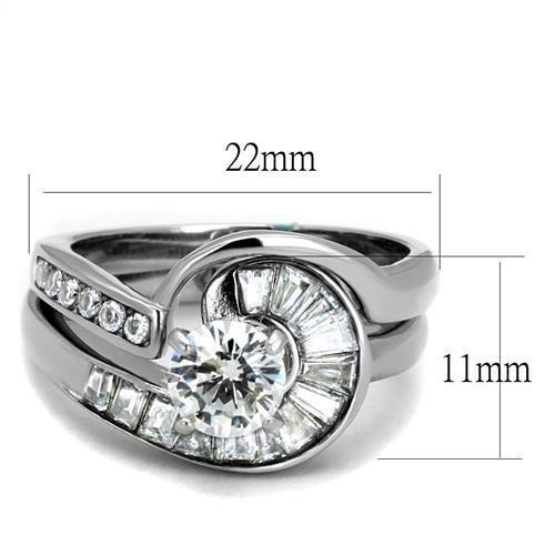 1.38 Ct. Round & Baguette Cubic Zirconia Wedding  Ring