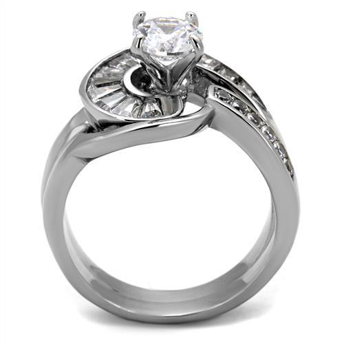 1.38 Ct. Round & Baguette Cubic Zirconia Wedding  Ring