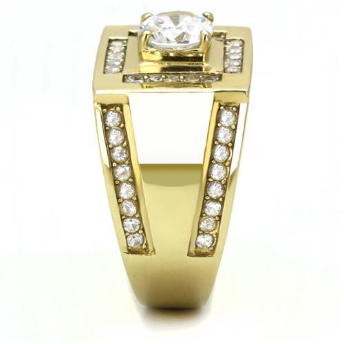 14K Gold Plated Cubic Zirconia Ring for Men