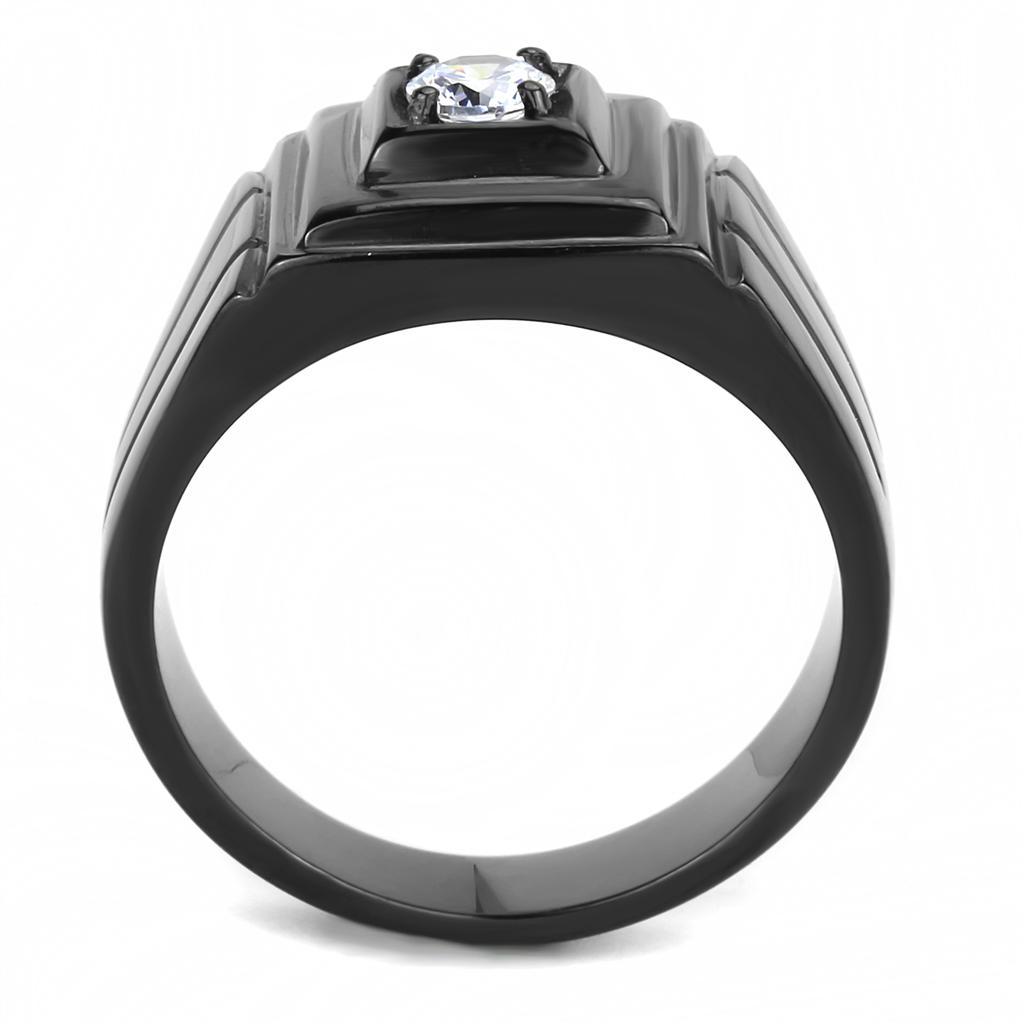 Men's 1ct Cubic Zirconia Solitaire Ring in Black