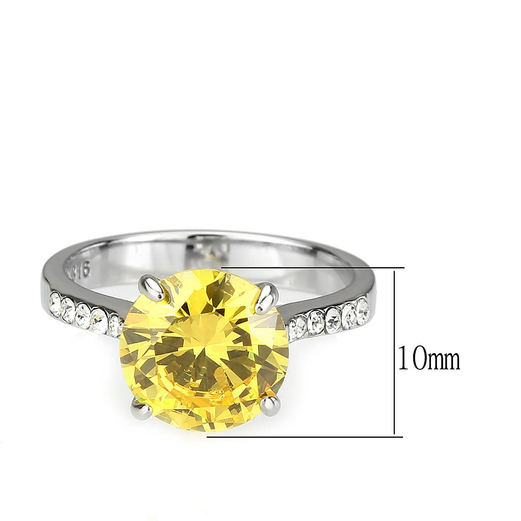 Women's Round Cut Yellow Topaz Cubic Zirconia Cocktail Ring