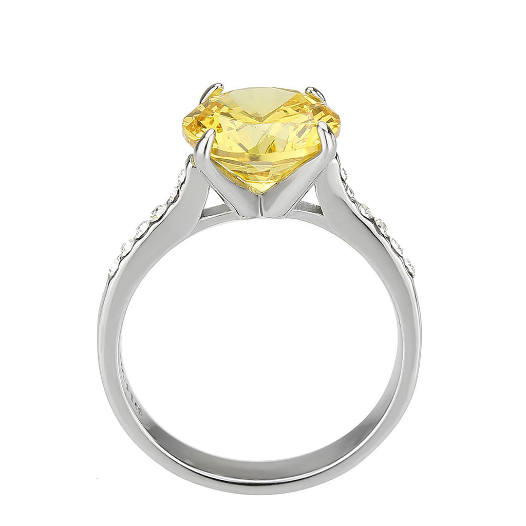 Women's Round Cut Yellow Topaz Cubic Zirconia Cocktail Ring