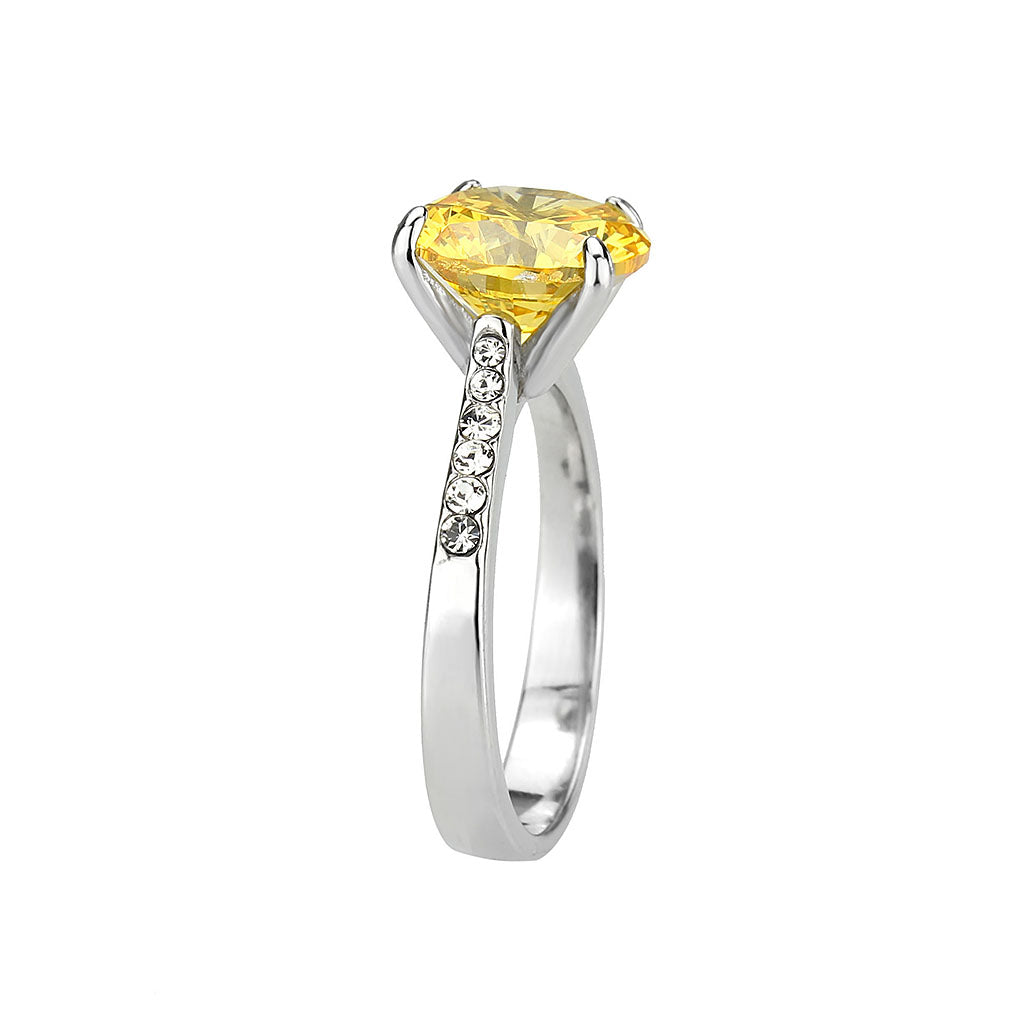 Women's Round Cut Yellow Topaz Cubic Zirconia Cocktail Ring