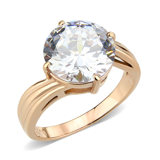 Sassy Solitaire Cubic Zirconia Ring in Rose Gold