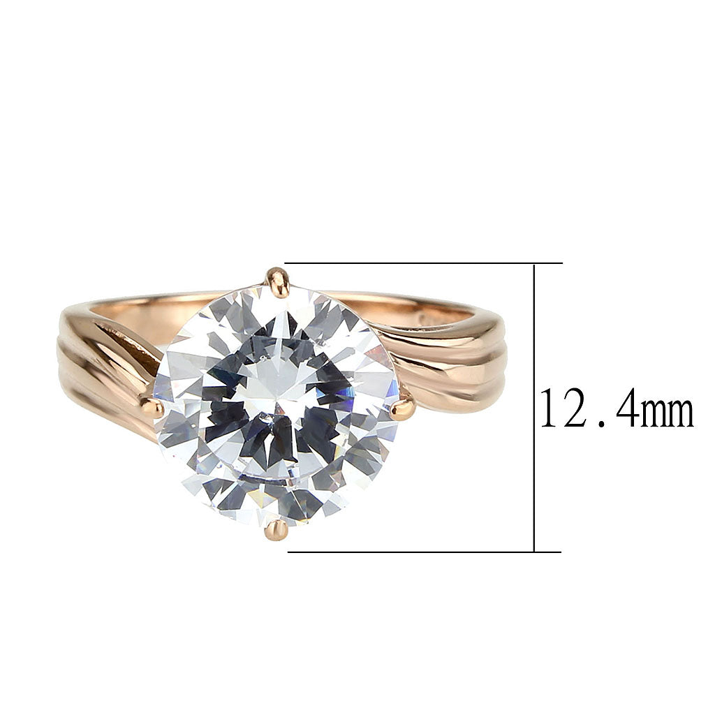 Sassy Solitaire Cubic Zirconia Ring in Rose Gold