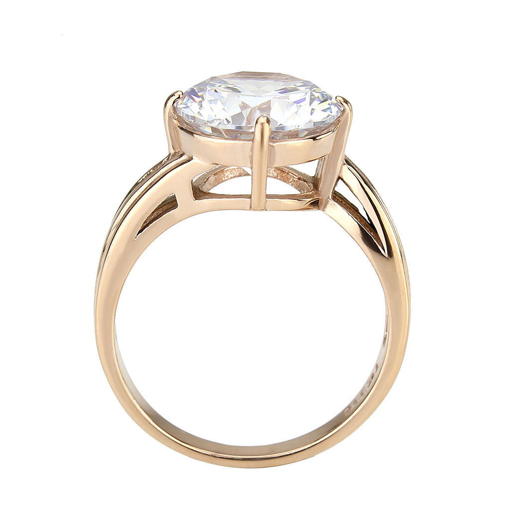 Sassy Solitaire Cubic Zirconia Ring in Rose Gold