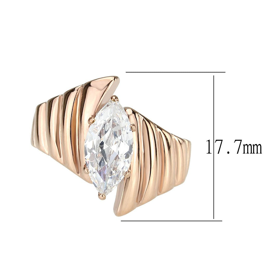 2.75 Ct. Marquise Cut Rose Gold Plated Cubic Zirconia Ring