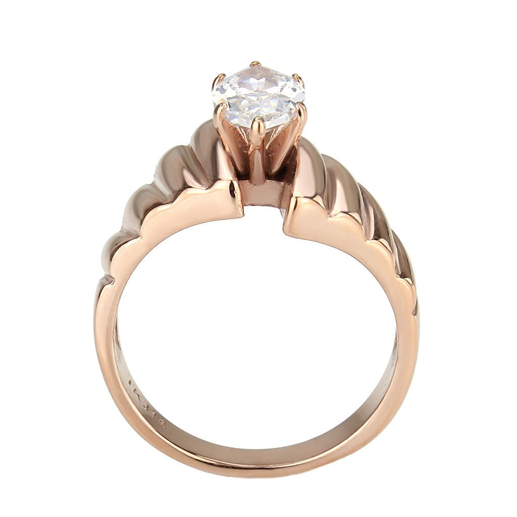 2.75 Ct. Marquise Cut Rose Gold Plated Cubic Zirconia Ring