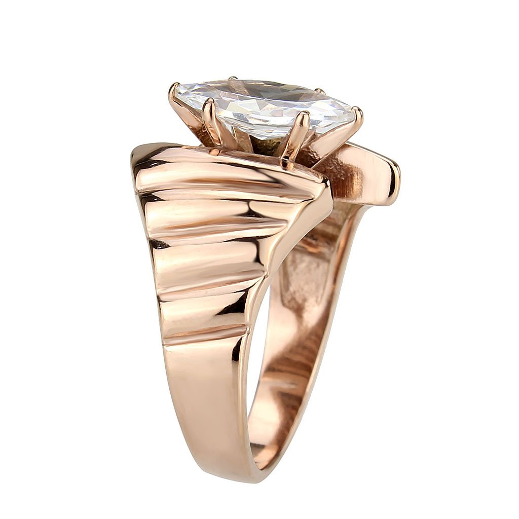 2.75 Ct. Marquise Cut Rose Gold Plated Cubic Zirconia Ring