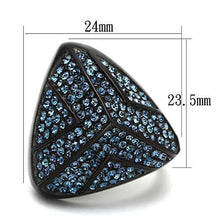 Black Cluster Ring with Top Grade Crystal in Montana Blue