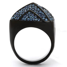 Black Cluster Ring with Top Grade Crystal in Montana Blue