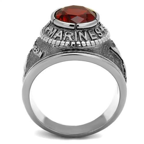 Men’s United States Marines Ring with Siam-Colored Synthetic Stone