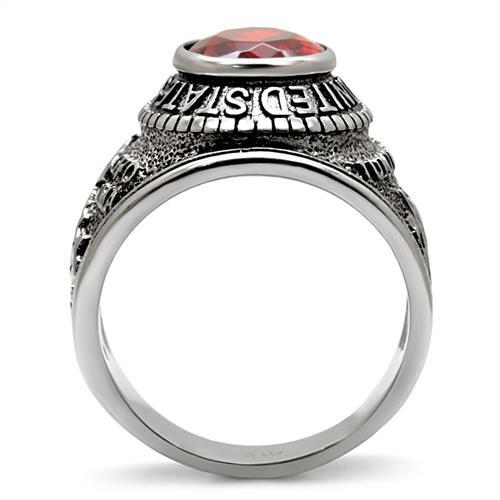 Men’s United States Marines Ring with Siam-Colored Synthetic Stone