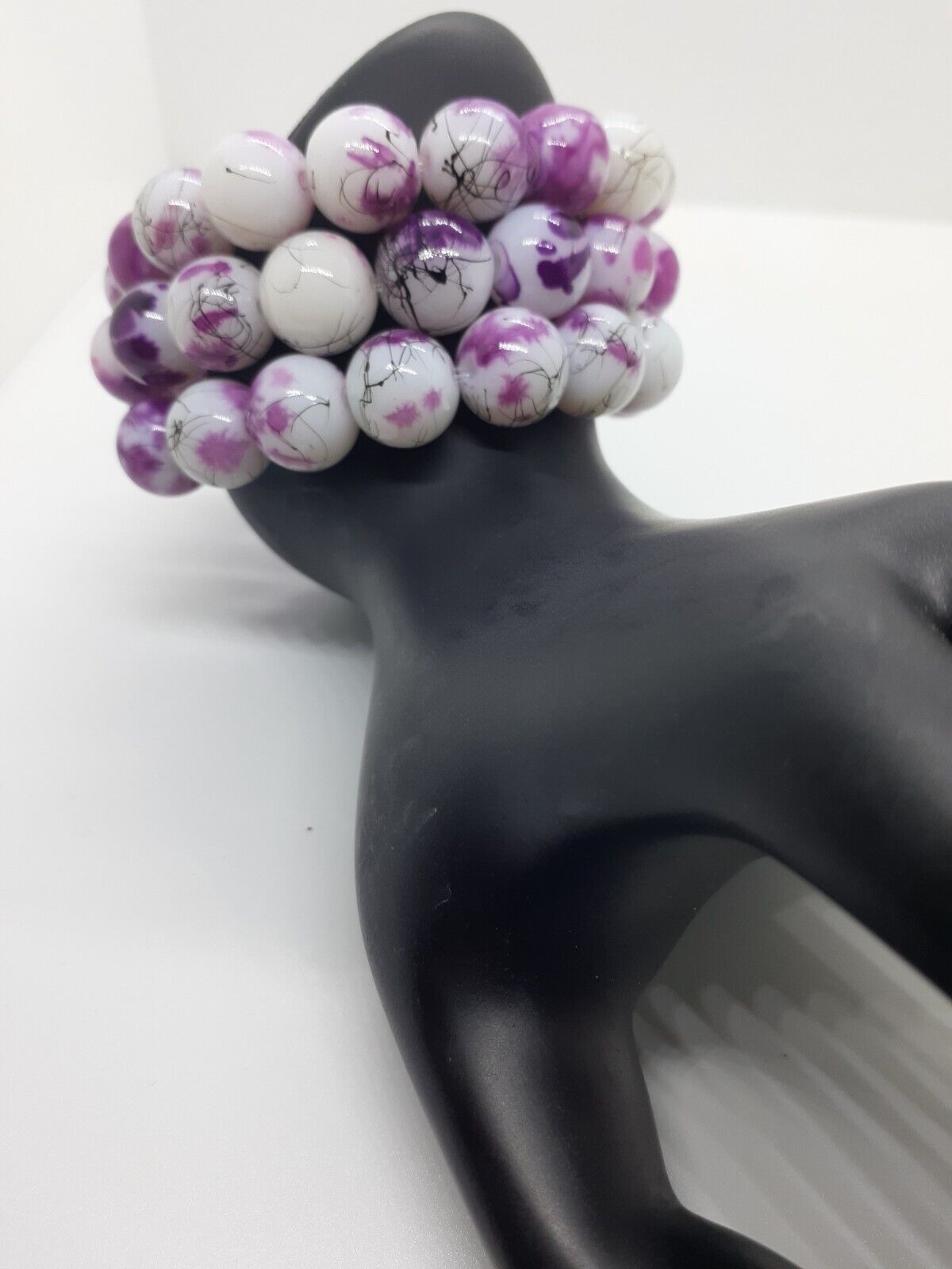 Three (3) Purple Flower Stretch Bracelets