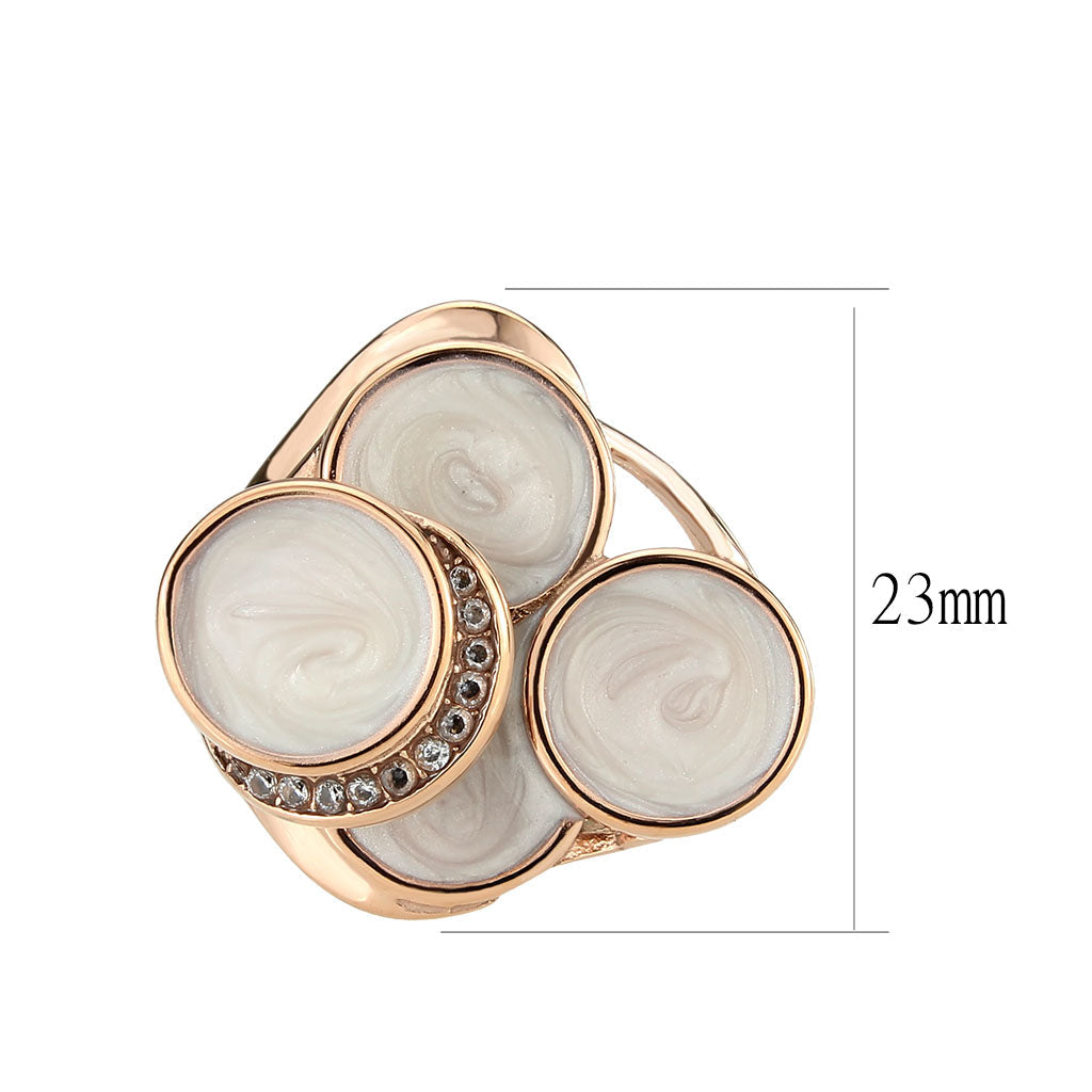 Four-Disc Rose Gold Ring with AAA Grade CZ in Clear