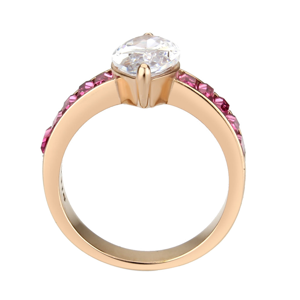 Elegant Marquise Cut Ring with Ruby Accents