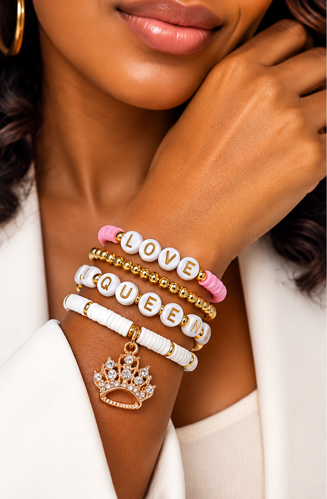 Queen of Love Four-Bracelet Stack Set