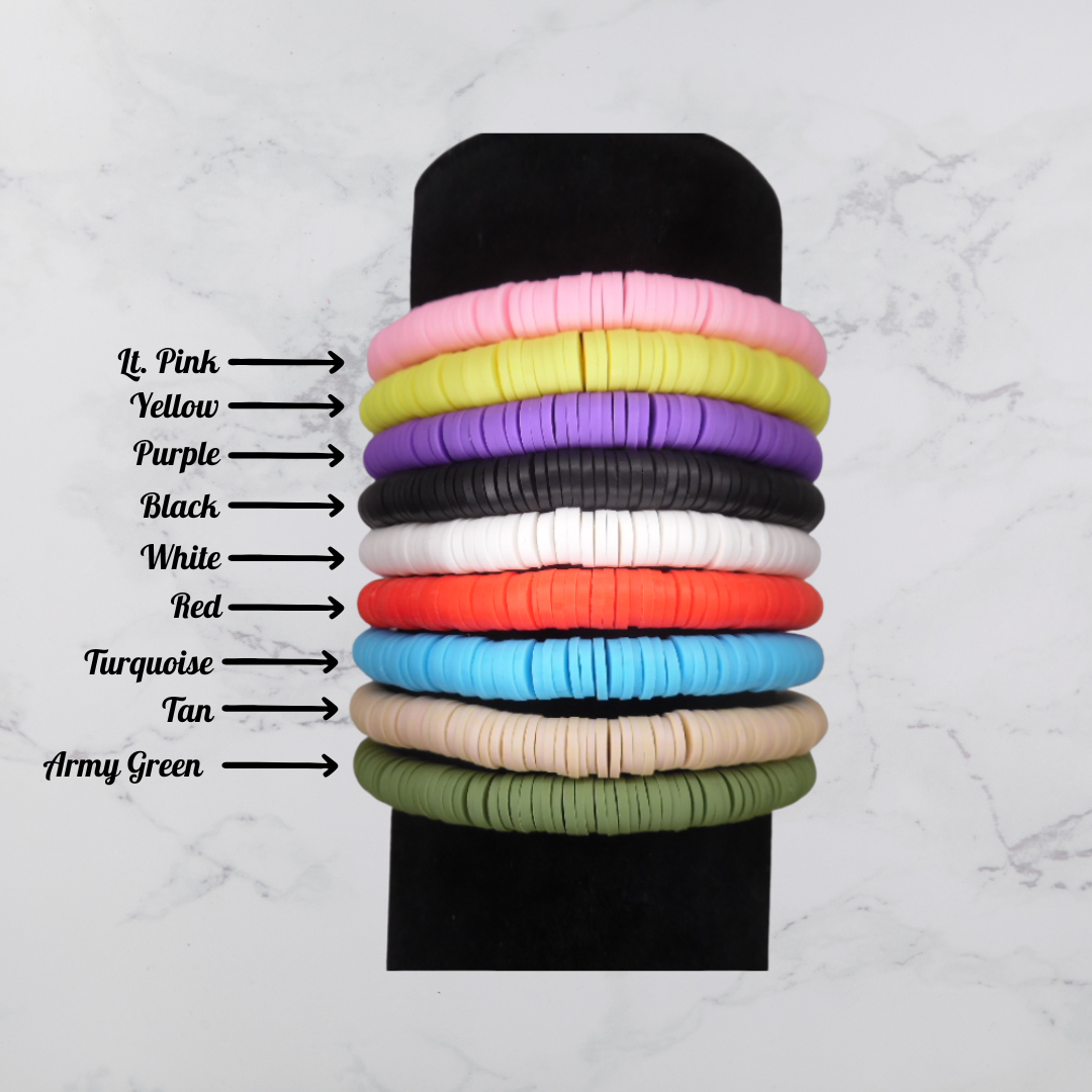 Vibrant Hanndmade Heishi Clay Bead Bracelets