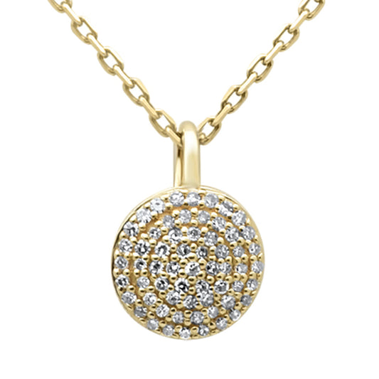 0.12ct Round Diamond Pendant Necklace in 14K Yellow Gold with 18" Chain