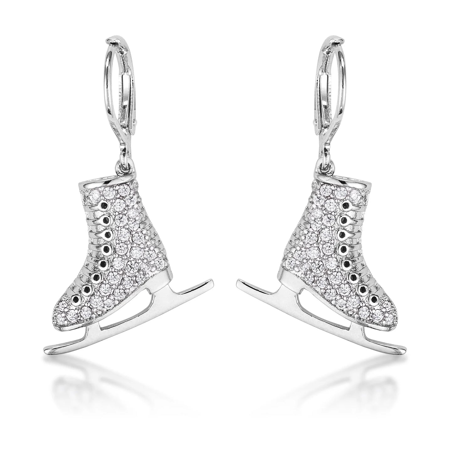 .85Ct Women's Crystal Ice Skate Earrings