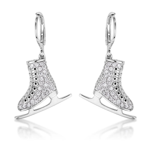 .85Ct Women's Crystal Ice Skate Earrings