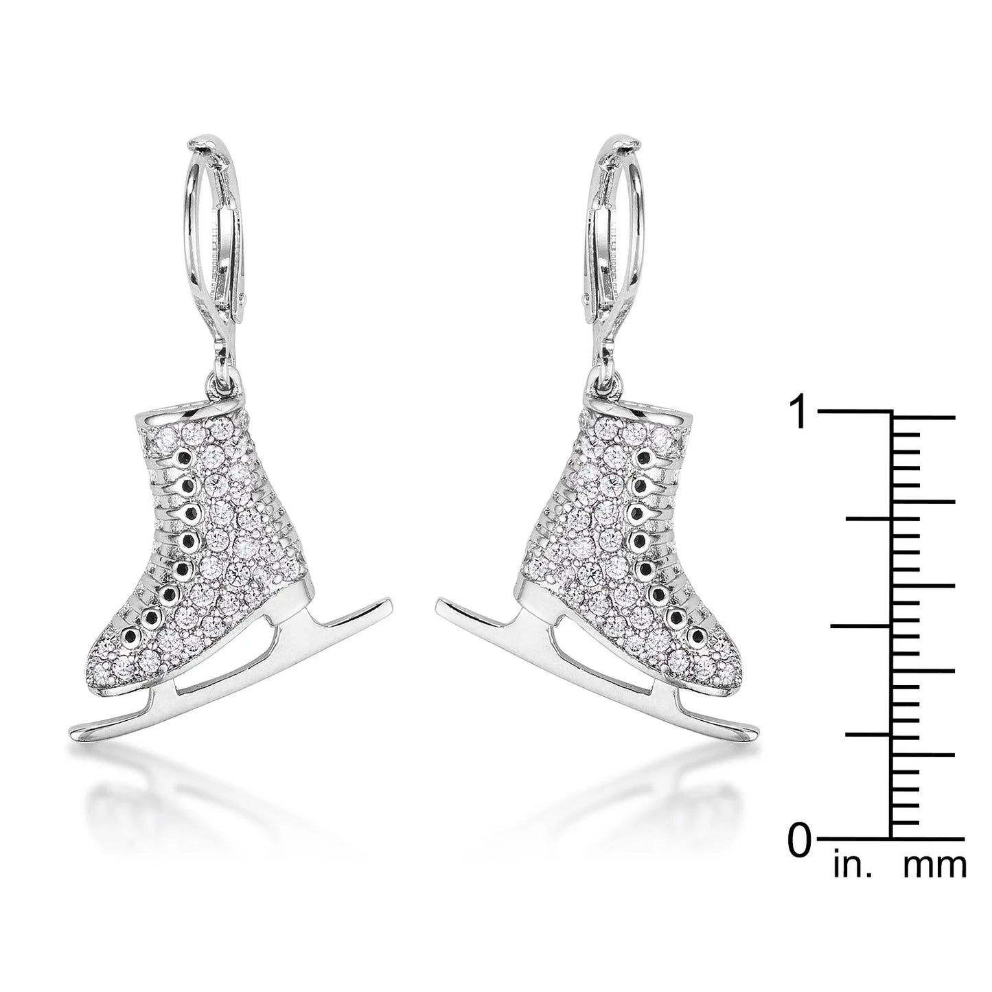 .85Ct Women's Crystal Ice Skate Earrings