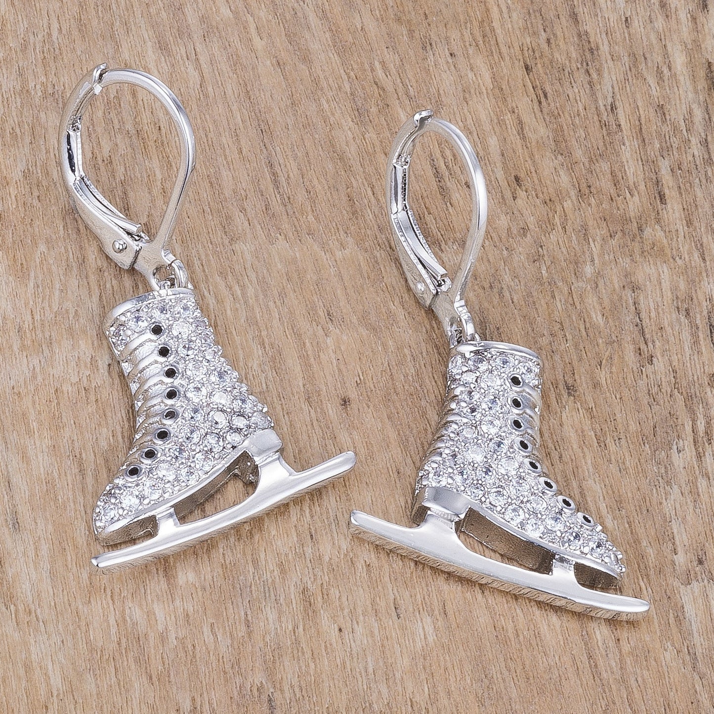 .85Ct Women's Crystal Ice Skate Earrings