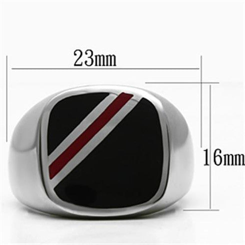 Men's  Enamel Ring in Stainless Steel