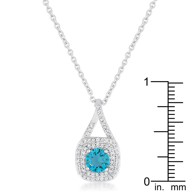 1.2ct  Aqua Cubic Zirconia Classic Necklace