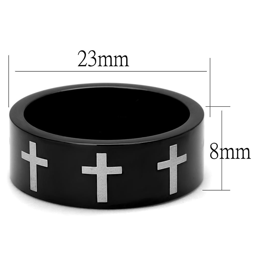 Eternity Cross Black Stainless Steel Band for Men