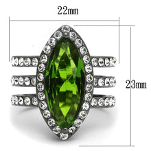 7 ct. Marquise Cut Synthetic Peridot  Black Stainless Steel Ring