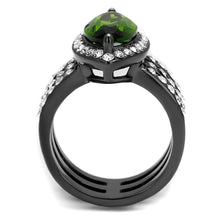 7 ct. Marquise Cut Synthetic Peridot  Black Stainless Steel Ring