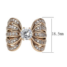 2.5ct. Rose Gold Cubic Zirconia Bow Ring in Stainless Steel