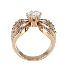 2.5ct. Rose Gold Cubic Zirconia Bow Ring in Stainless Steel