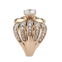 2.5ct. Rose Gold Cubic Zirconia Bow Ring in Stainless Steel