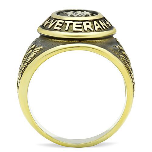 U.S Military Veteran Gold Plated Stainless Steel Ring