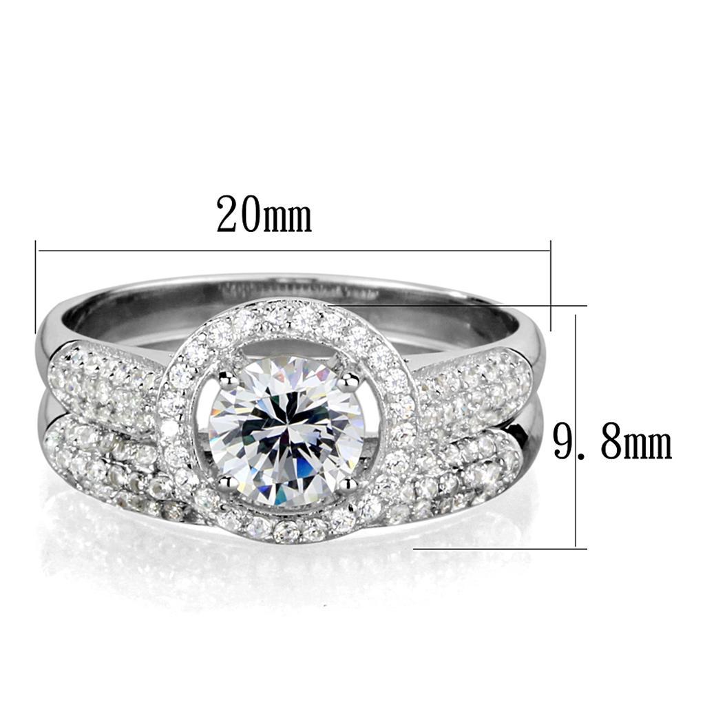 Round Cubic Zirconia 2-Piece Halo Bridal Ring Set 2.5 TCW