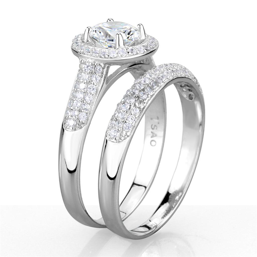 Round Cubic Zirconia 2-Piece Halo Bridal Ring Set 2.5 TCW