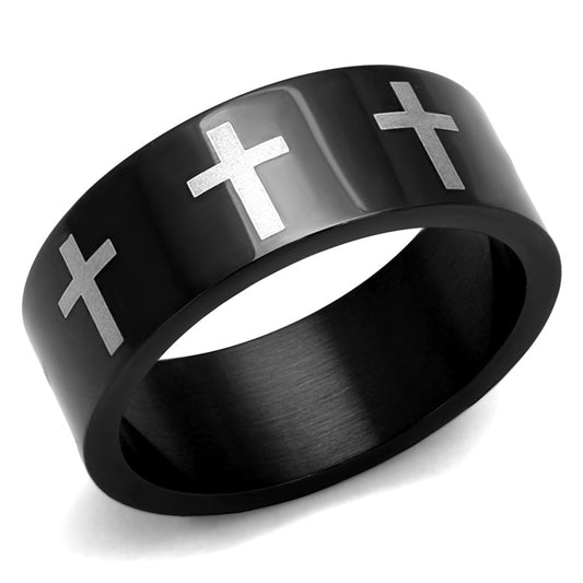 Eternity Cross Black Stainless Steel Band for Men