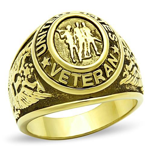 U.S Military Veteran Gold Plated Stainless Steel Ring