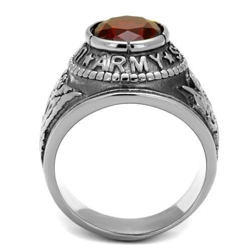 Silver U.S Army Ring with Synthetic Siam Stone