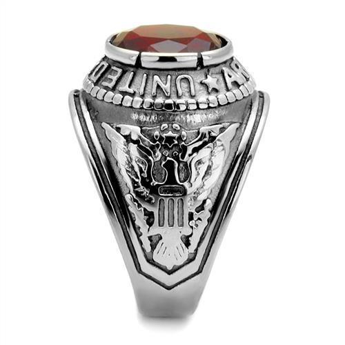 Silver U.S Army Ring with Synthetic Siam Stone