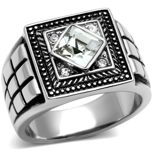 Crystal Celtic Style Stainless Steel Ring for Men